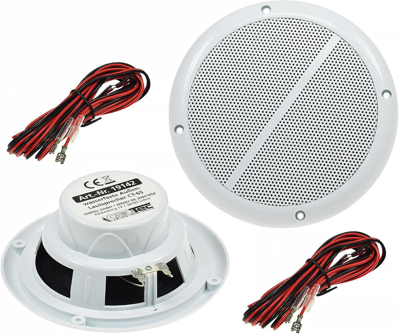 ChiliTec Lautsprecher 6,5" 165mm Wasserfest 100Watt Paar Einbaulautsprecher für Wand & Decke Marine-