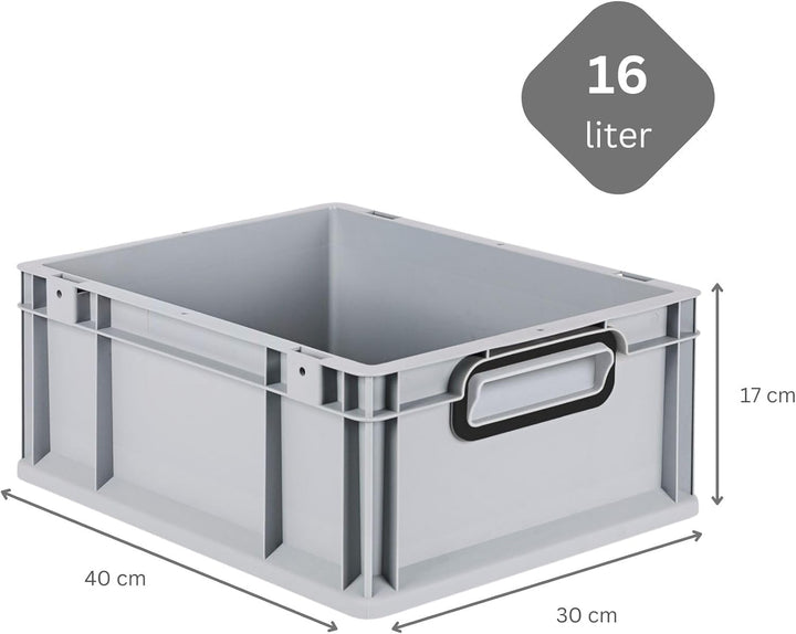 PROREGAL SuperSparSet 10x Eurobox NextGen Color | HxBxT 17x30x40cm | 16 Liter | Griffe schwarz gesch