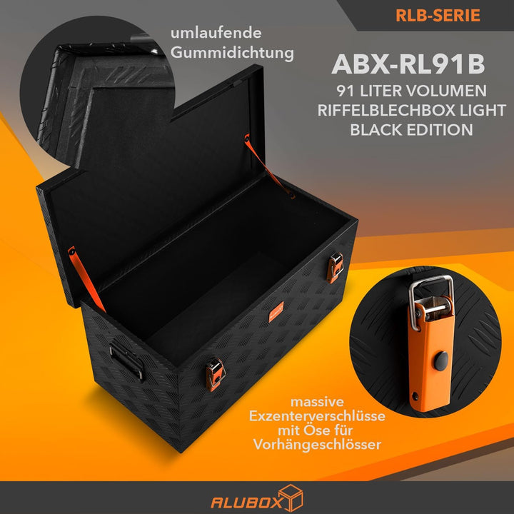 alubox Werkzeugkiste Riffelblech ABX-RL91B Aluminium 1,5mm Werkzeugkiste leicht und robust 91 Liter