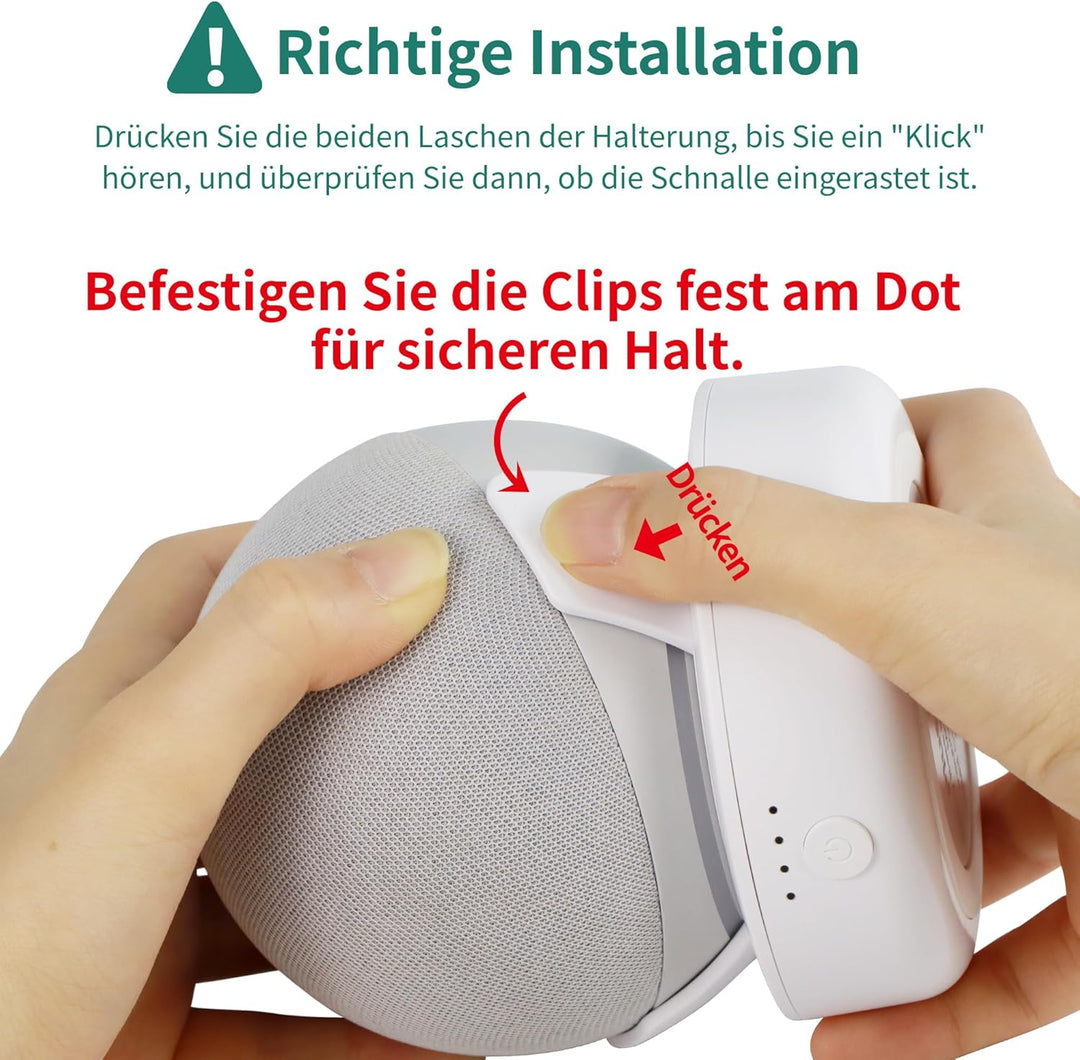 PlusAcc Dot 4.&5. Gen - Tragbare Batterie Base Ständer Zubehör (Nur Akku) (White), White