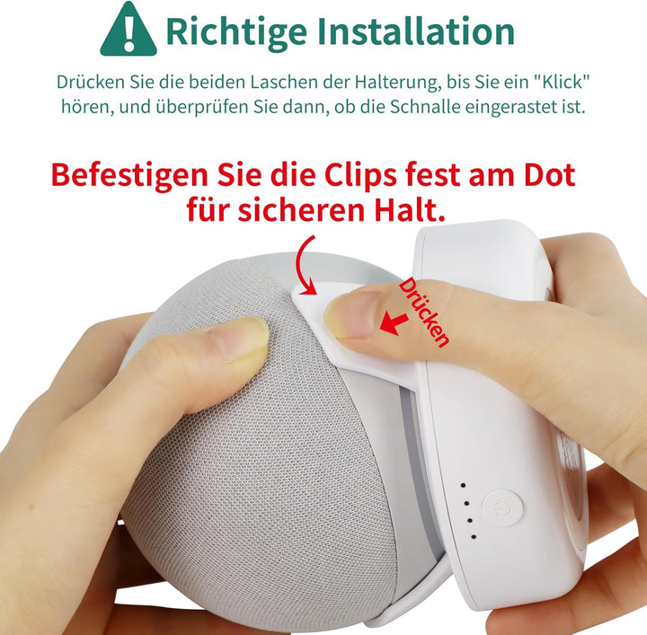 PlusAcc Dot 4.&5. Gen - Tragbare Batterie Base Ständer Zubehör (Nur Akku) (White), White