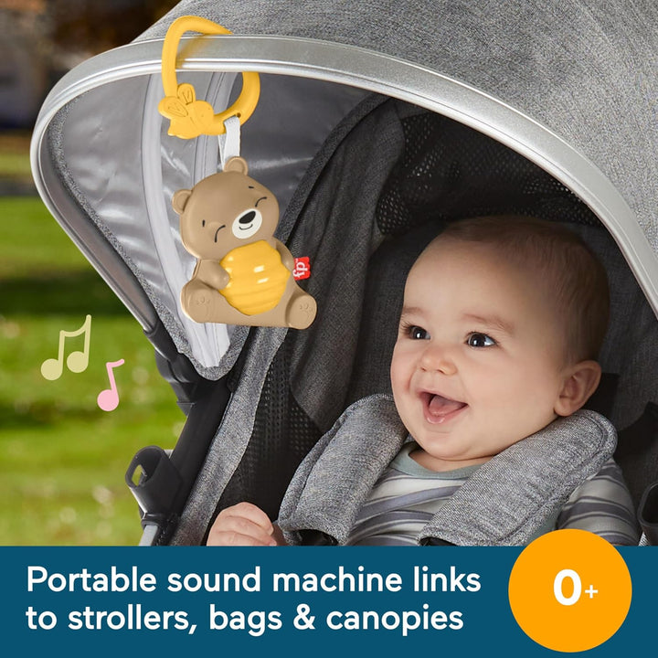 Fisher-Price Beruhigendes Bärchen Spieluhr zum Mitnehmen für Babys mit Nachtlicht und einstellbarem