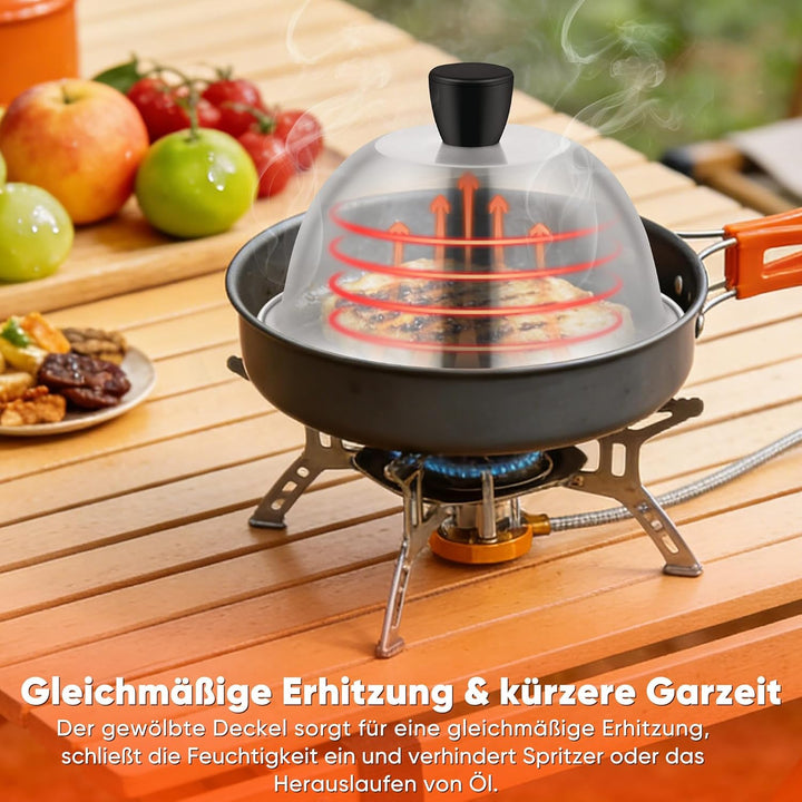 Herogo Burgerglocke, 4 Stück Edelstahl Burger Glocke mit Hitzebeständig Griff, 15,3x9 cm Metall Gril