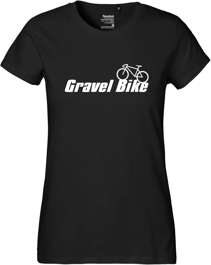 Huuraa Damen T-Shirt Gravel Bike Fahrrad Bio Baumwolle Fairtrade Oberteil Grösse XS-XXL mit Motiv fü