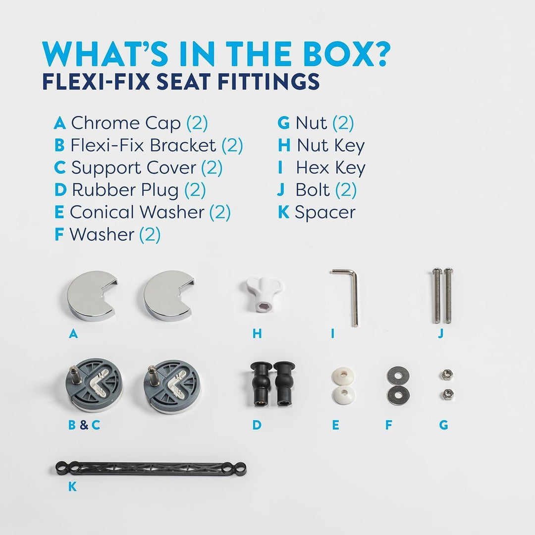 Croydex T.Seat SC Flex Fit WHT WL601722H, Kunststoff, weiss, 43 x 38 x 5 cm Standard Slow Close, Sta