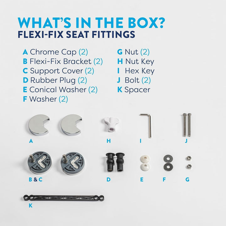 Croydex T.Seat SC Flex Fit WHT WL601722H, Kunststoff, weiss, 43 x 38 x 5 cm Standard Slow Close, Sta