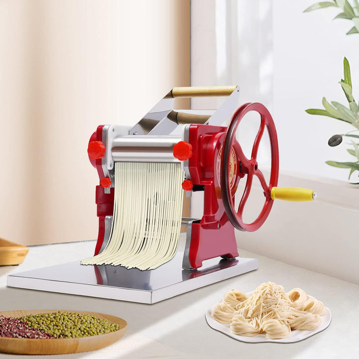 Soudesileim Manuelle Nudelmaschine Edelstahl,38 * 28 * 26cm Pasta Maker mit 3mm Nudelschneider, Gehä