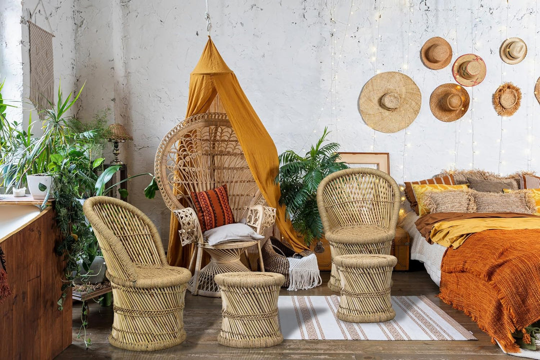Marrakesch Stuhl Gartenstuhl aus Bambus 2er Set Stuhl Aleja ø 40 cm | Ideal im Garten Terrasse und B