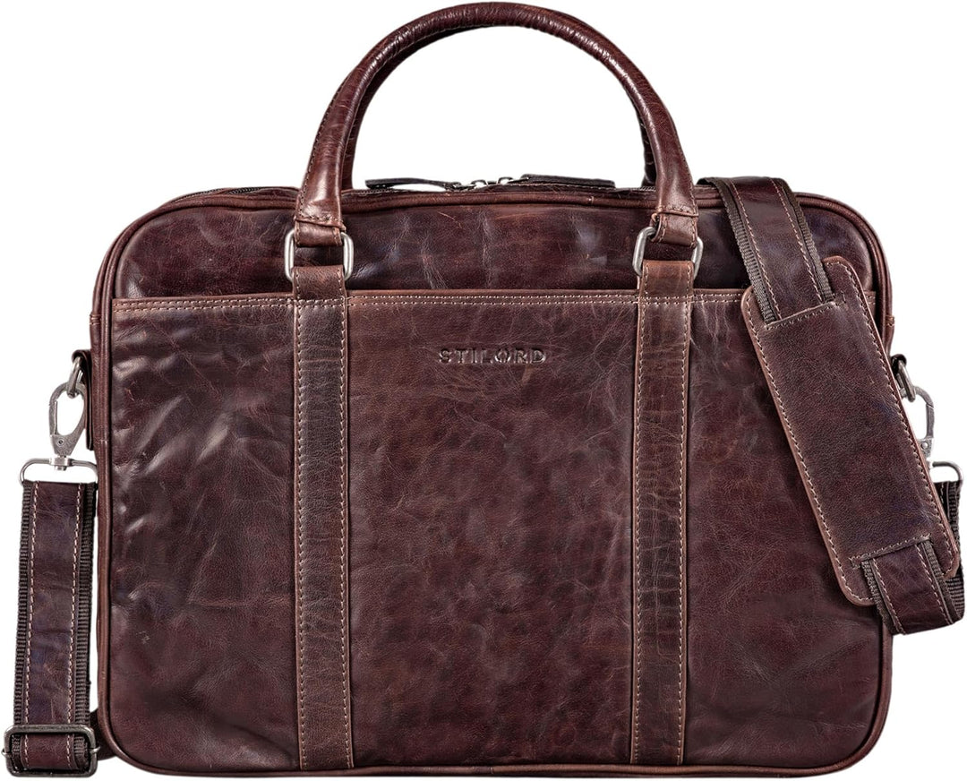 STILORD 'Dante' Business-Tasche Leder gross elegante Aktentasche Umhängetasche Laptoptasche 15.6 Zol