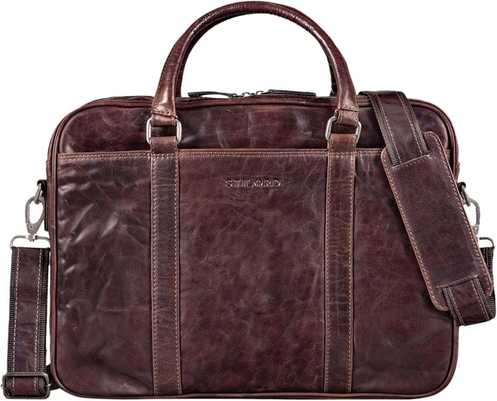 STILORD 'Dante' Business-Tasche Leder gross elegante Aktentasche Umhängetasche Laptoptasche 15.6 Zol