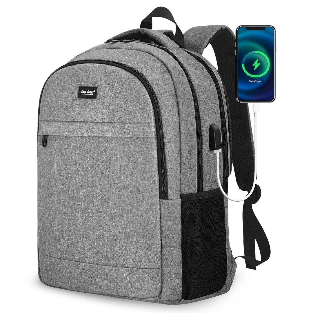 TANTOMI Rucksack Herren, Gross Laptop Rucksack 17 Zoll Schulrucksack Laptoptasche mit USB Ladeanschl