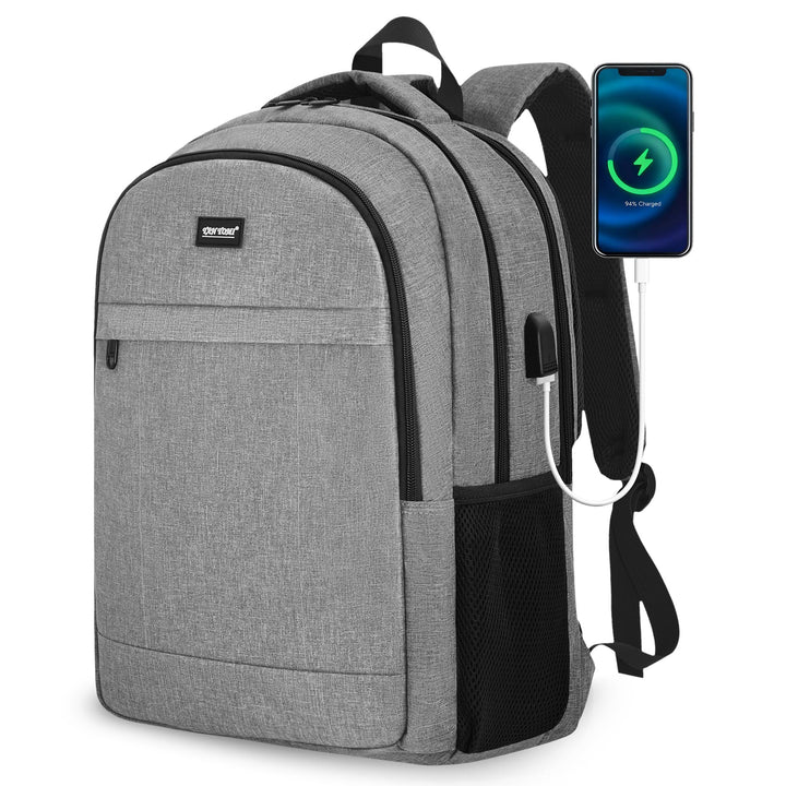 TANTOMI Rucksack Herren, Gross Laptop Rucksack 17 Zoll Schulrucksack Laptoptasche mit USB Ladeanschl