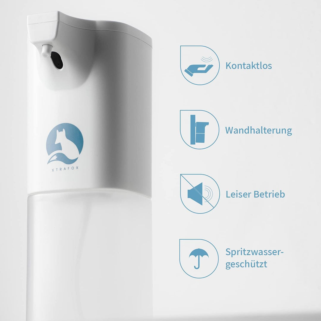 XTRAFOX® Premium Desinfektionsspender, automatisch inkl. Wandhalterung und dt. Anleitung - weiss/350