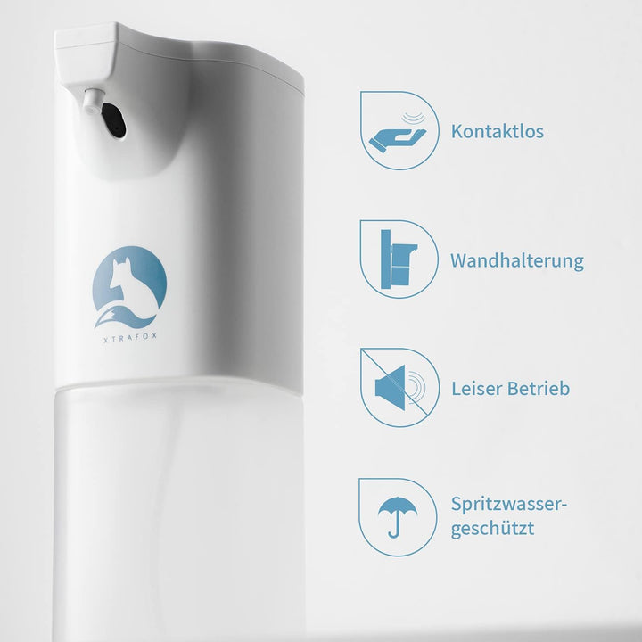 XTRAFOX® Premium Desinfektionsspender, automatisch inkl. Wandhalterung und dt. Anleitung - weiss/350