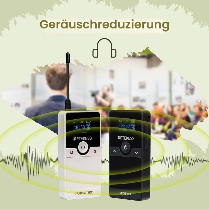 Retekess TT116 Tour Guide System, Audio Whisper Tour Guide System, 200 m, Rauschunterdrückung, Kirch