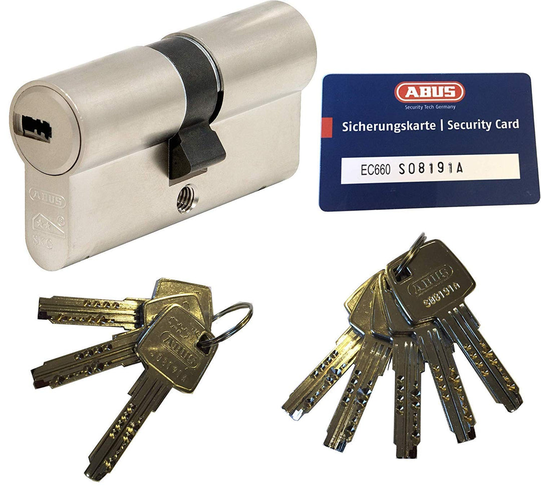 ABUS EC660 Profil-Doppelzylinder Länge (a/b) 45/60mm (c=105mm) mit 8 Schlüssel, mit Sicherungskarte