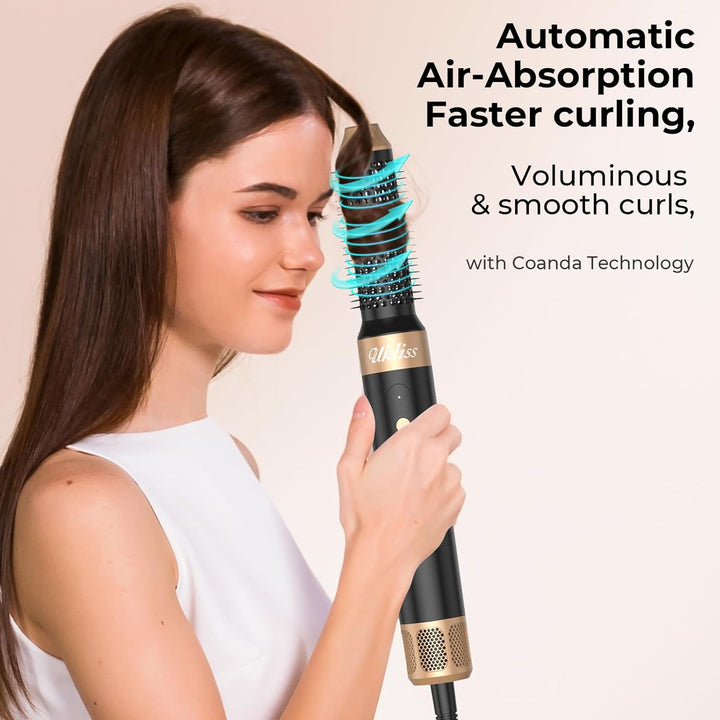 UKLISS Airstyler Pro 7 in 1,1400w Ionen Föhn mit Diffusor, 110000 U/Min Professioneller Hairstyler W