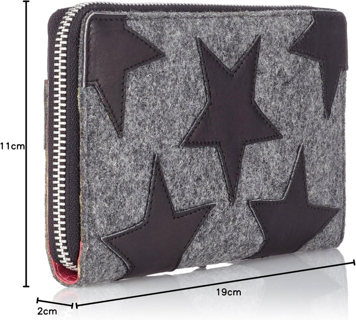 FEYNSINN Berlin Geldbörse Damen Stars aus Nappa-Leder I Portemonnaie gross für Damen I Geldbeutel ha