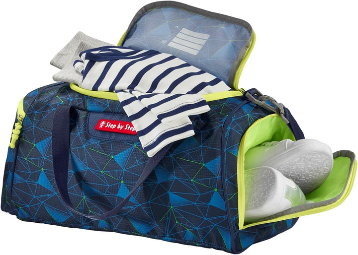 Step by Step Sporttasche „Starship Sirius“, blau, mit Nasswäschefach, Abnehmbarer Tragegurt, Verstel