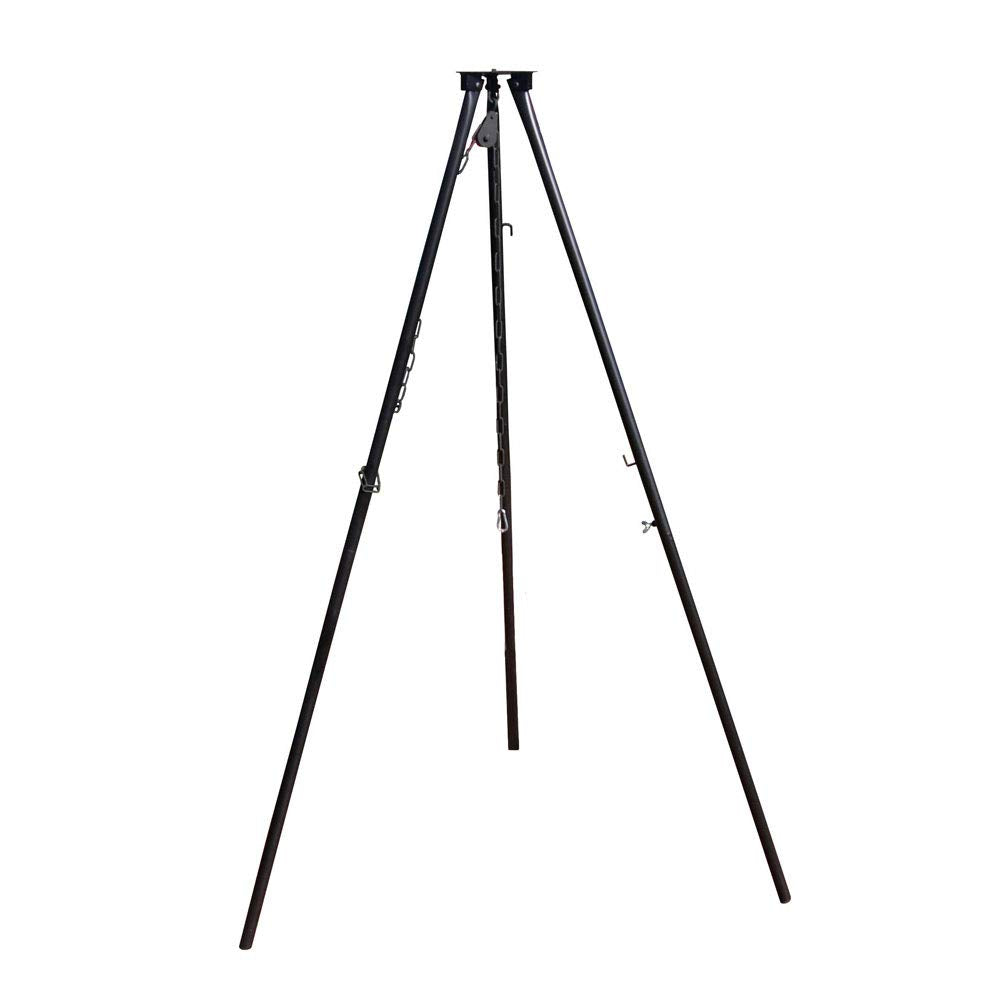 Massives 180 cm Stahl Dreibein ohne Grillrost + Kettenzug "Benny" Tripod für Gulaschkessel Schwenkgr