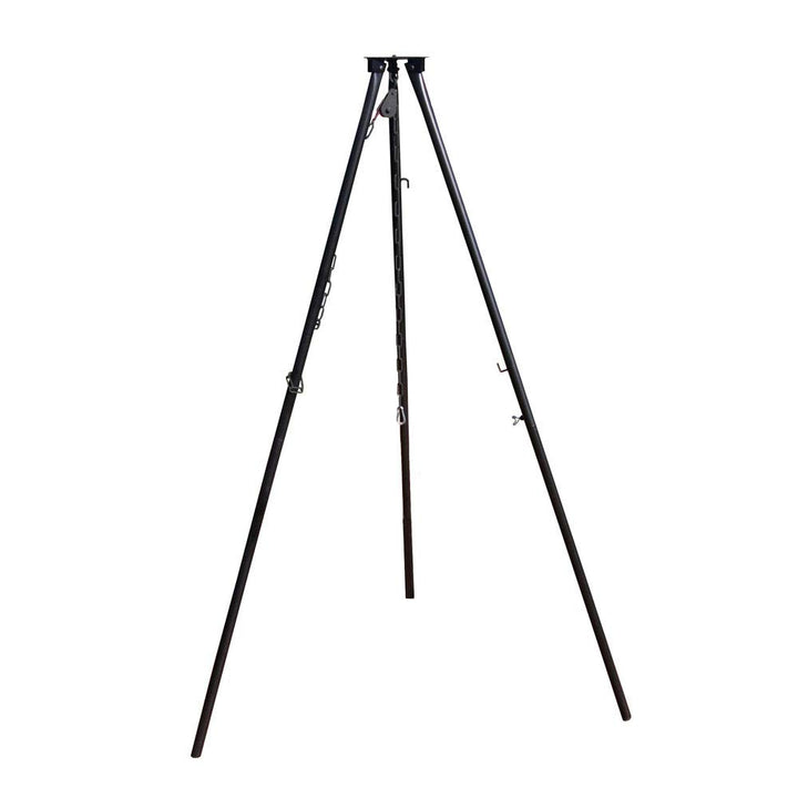 Massives 180 cm Stahl Dreibein ohne Grillrost + Kettenzug "Benny" Tripod für Gulaschkessel Schwenkgr