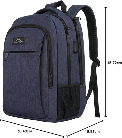 MATEIN Schulrucksack 15,6 Zoll Laptop Notebook Rucksack Backpack Schultasche für Männer mit USB Lade