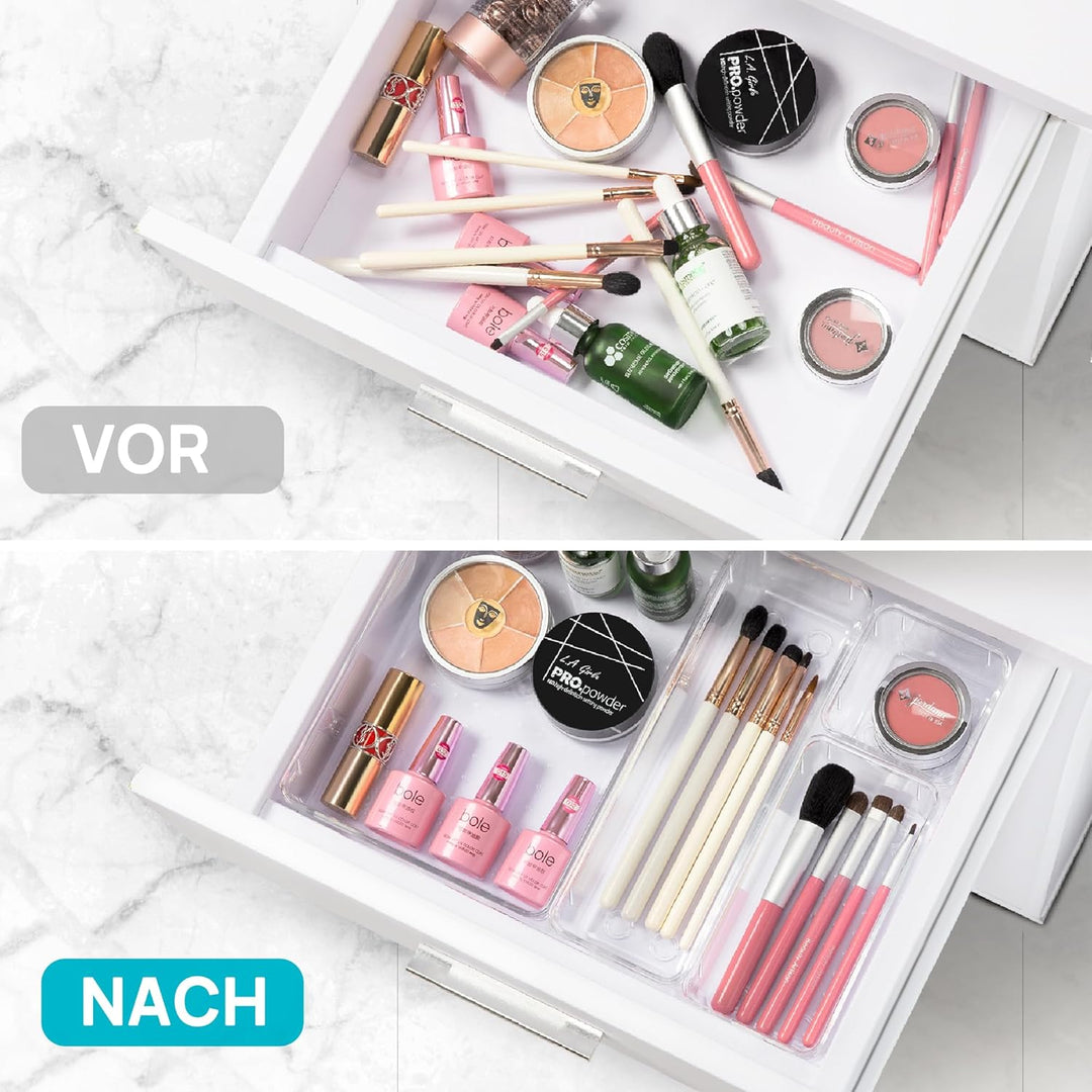 Vtopmart 25 Stücke Schubladen Organizer mit 4 Grössen, Make up Ordnungssystem, Schminktisch Organize