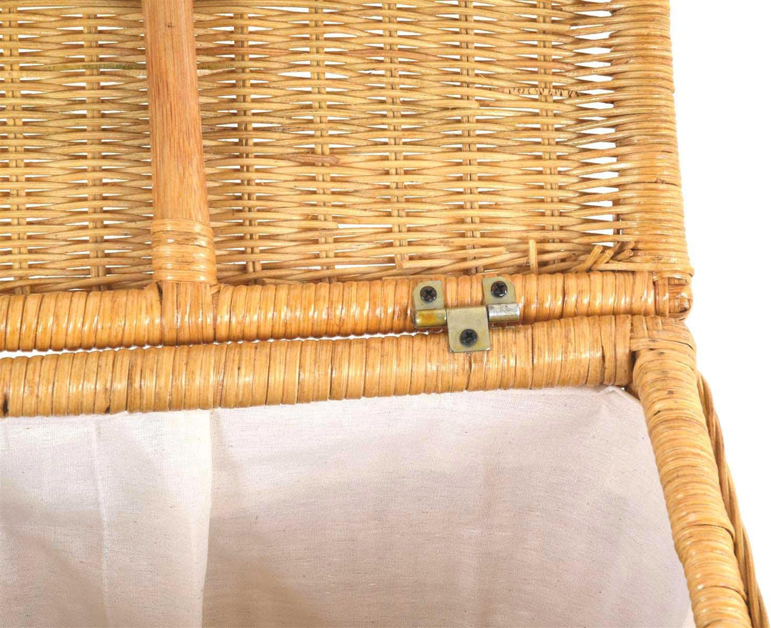 Edle Rattan Wäschetonne Wäschekorb mit Deckel Korb Aufbewahrung für Wäsche mit Inlett Wäschesammler
