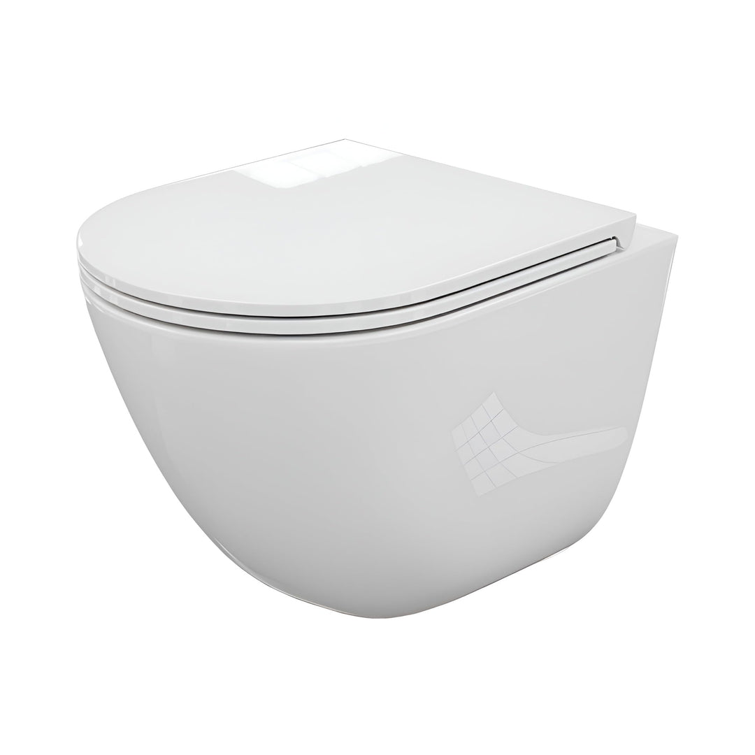LAVITA Wand-WC Monobowl 3.0 Hänge Toilette Toilettendeckel mit Absenkautomatik & Metallscharniere To