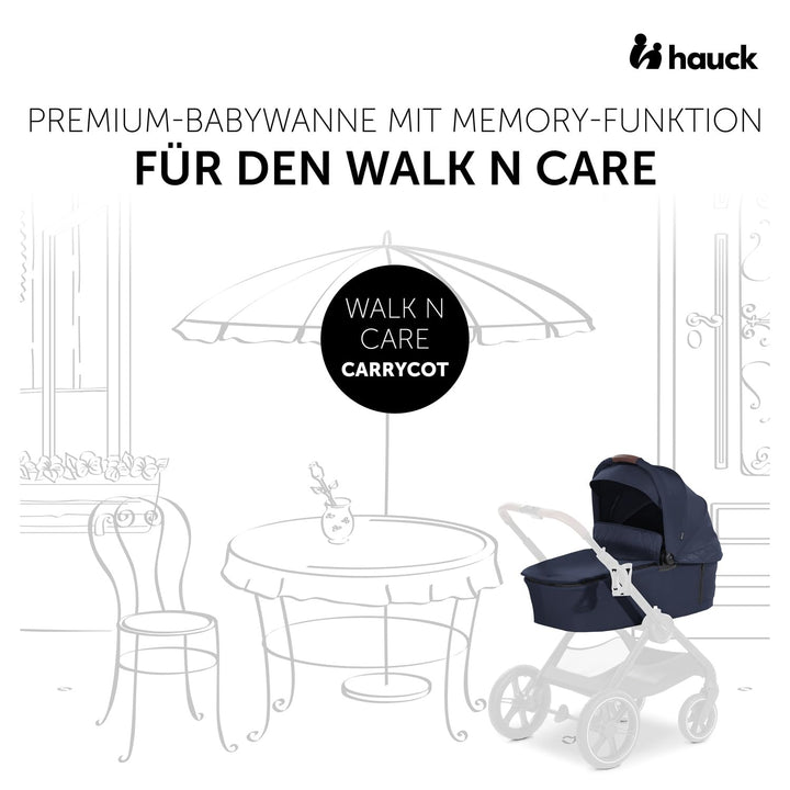 hauck Babywanne mit Memory-Knöpfen für Walk N Care Kinderwagen für Neugeborene ab Geburt bis 9 kg, U