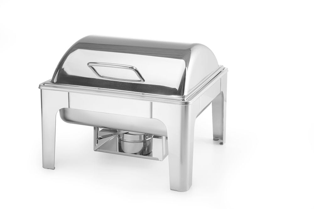 HENDI Chafing Dish, Spiegelglanz, Inkl. zwei Brennpastenbehälter, einer Lebensmittelpfanne, einem Wa