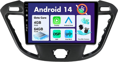 BXLIYER Android 12 IPS Autoradio Passt für Ford Tourneo Transit Custom (2013-2021) - Eingebaut Carpl