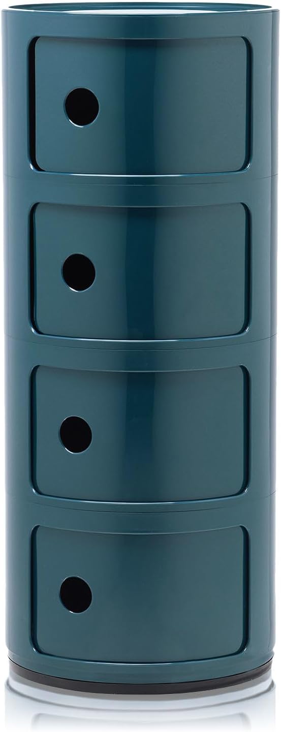 Kartell Componibili, 4 Elements, Blau, Runde Basis 4-fächer Blau, 4-fächer Blau
