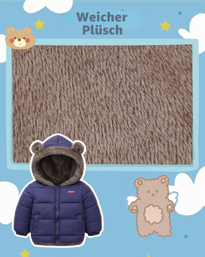 Baby Winter Fleece Mantel Kinder Jungen Jacke Outwear Mädchen Gepolstert Kleidung 1-2 Jahre Blau, 1-