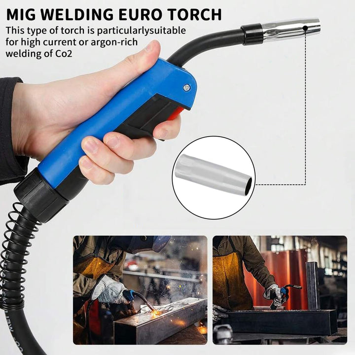 MIG MAG Schweissbrenner MB 15AK, Schlauchpaket Schutzgas 4M, Euro Zentralanschluss, Schweissgerät MI