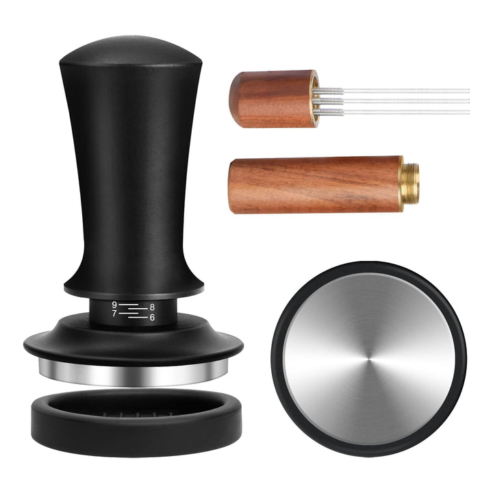 Kaffee Tamper Set 51mm,Espresso Tamper mit Skaleneinstellung, Kaffeerührer Werkzeug,Verteilerwerkzeu