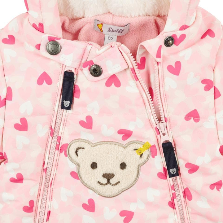 Steiff Baby - Mädchen Schneeanzug mit Fuss Schneeanzug (1er Pack) 68 CHALK PINK, 68 CHALK PINK