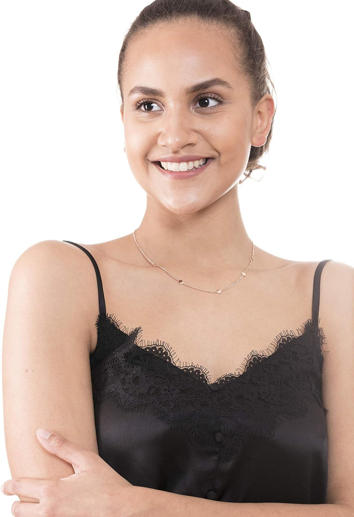 Happiness Boutique Damen Kleine Kreise Kette in Rosegold | Plättchen Kette Runde Anhänger Edelstahls