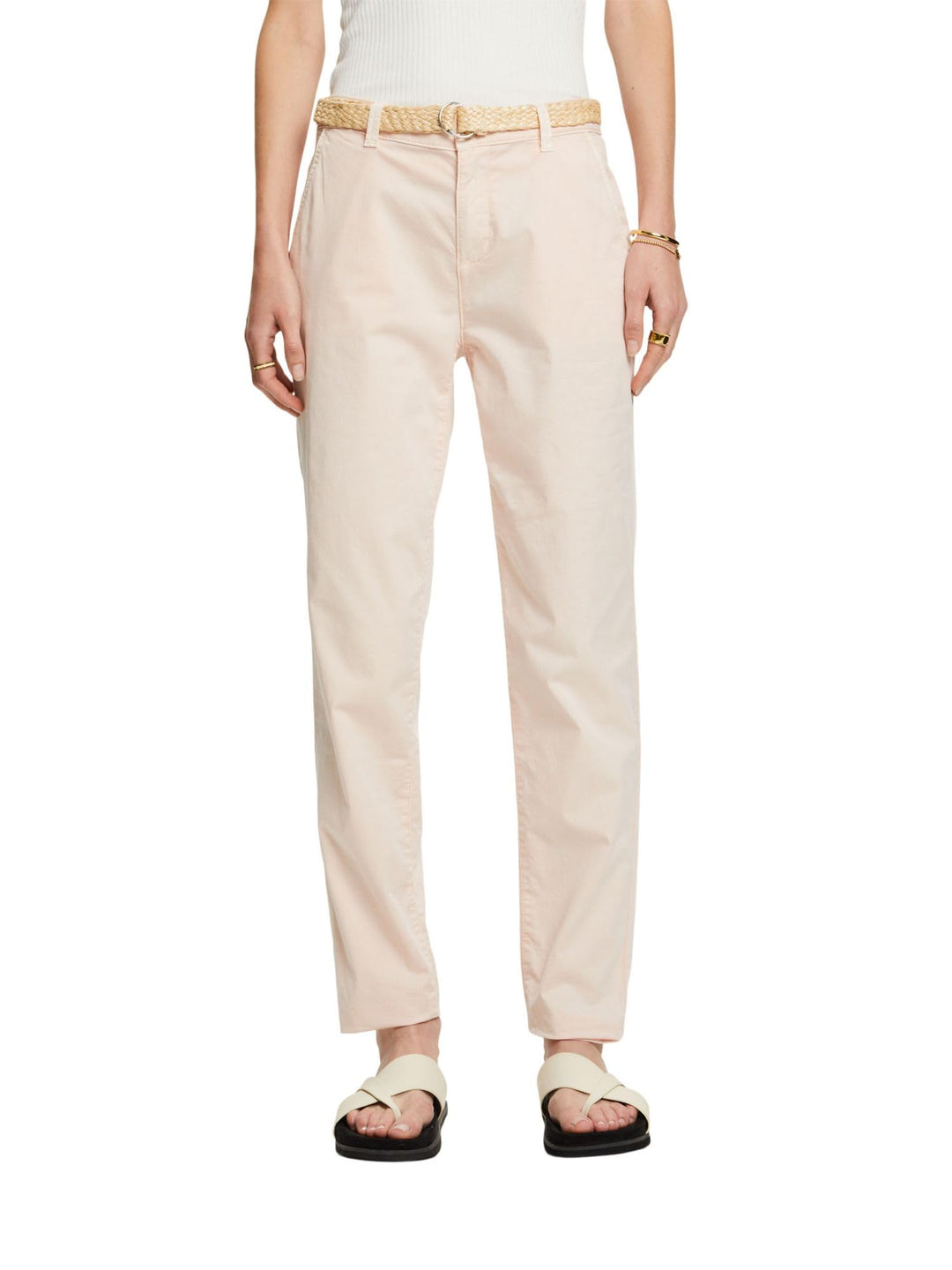 ESPRIT Chinohose mit Gürtel 30W / 30L Pastel Pink, 30W / 30L Pastel Pink