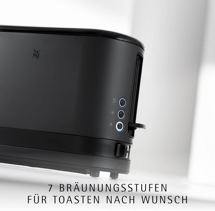 WMF Küchenminis 1-Scheiben Toaster mit Brötchenaufsatz, für 1 XXL-Scheibe, Auftau-Funktion, Langschl