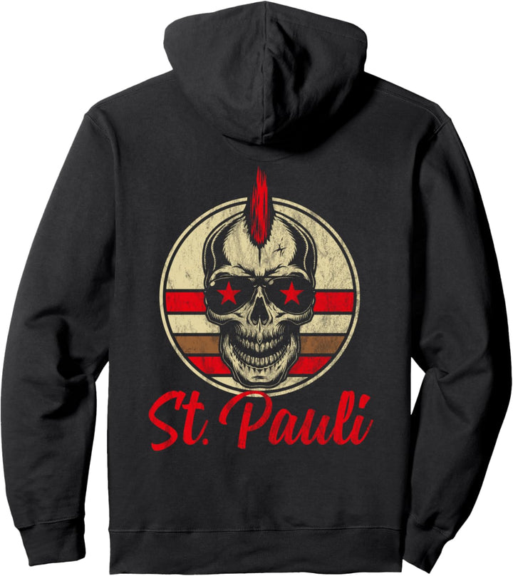 St.Pauli Retro Vintage Totenkopf Paulianer Distressed Outfit Pullover Hoodie