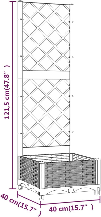 Tidyard Hochbeet mit Rankgitter Pflanzkübel Pflanzkasten Blumenkübel Gartenspalier Spalier Rankhilfe