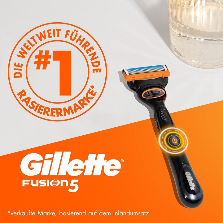 Gillette Fusion 5 Power Rasierklingen für Rasierer, 4 Ersatzklingen für Nassrasierer Herren mit 5-fa