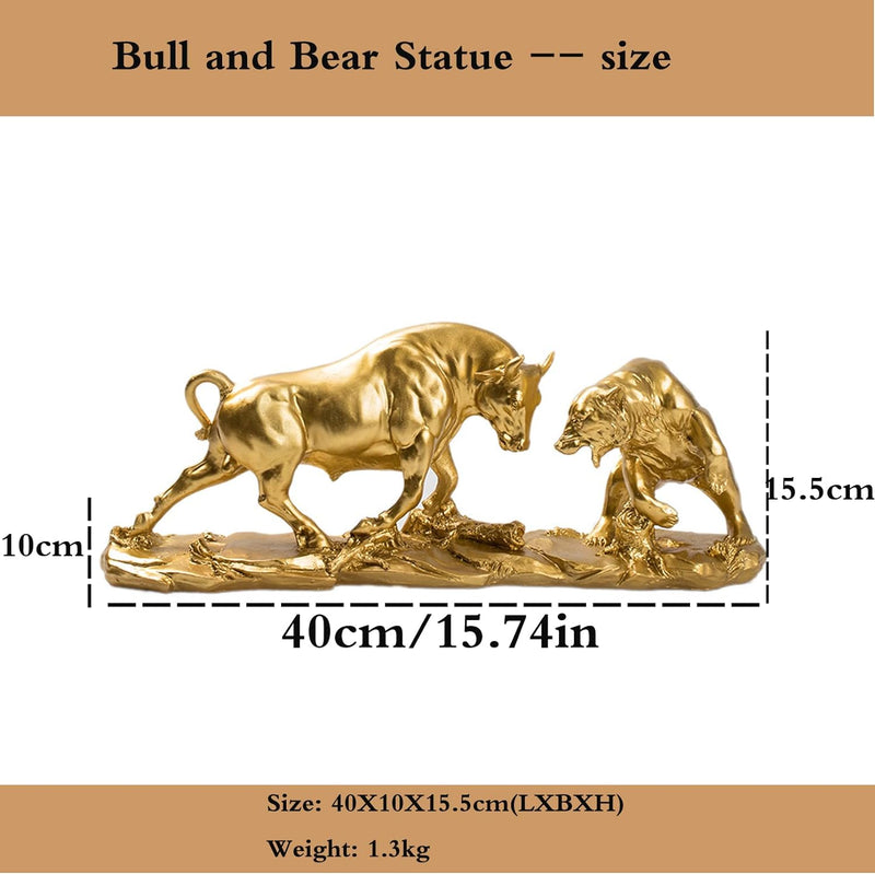 Cutfouwe Wall Street Bull & Bear Schlacht Harz Statue,Abstrakte Figur-Bull Bear Fight Financial Brok