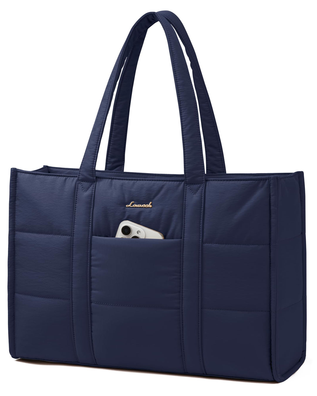 LOVEVOOK Laptop Handtasche Damen 15,6 Zoll, Gross Shopper Puffer Tasche Arbeitstasche Aktentasche, T