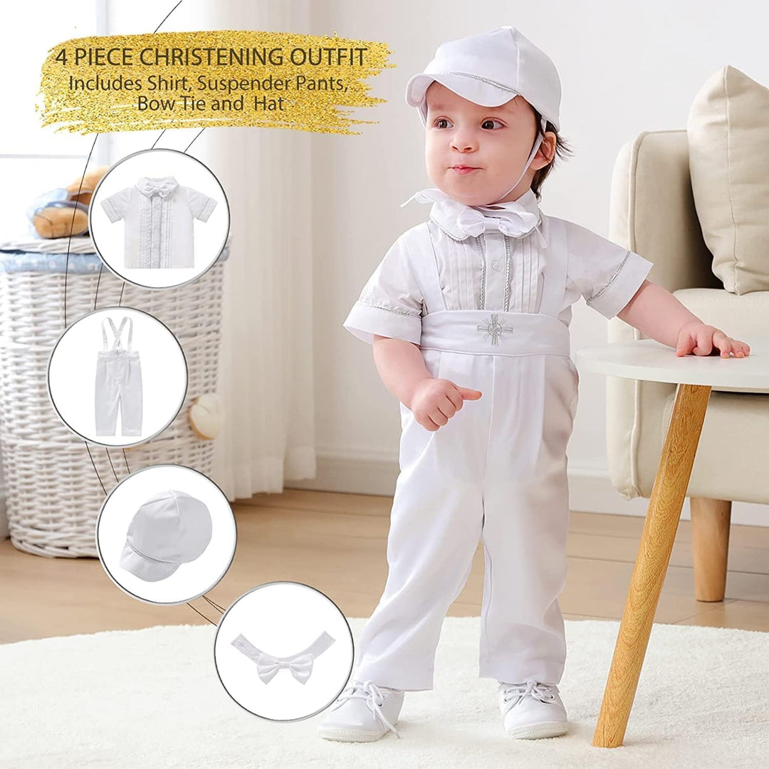 Booulfi Baby Kleidung Jungen Baumwollstoff Baby Anzug Junge Hochzeit Taufanzug Taufkleid Junge Weihn