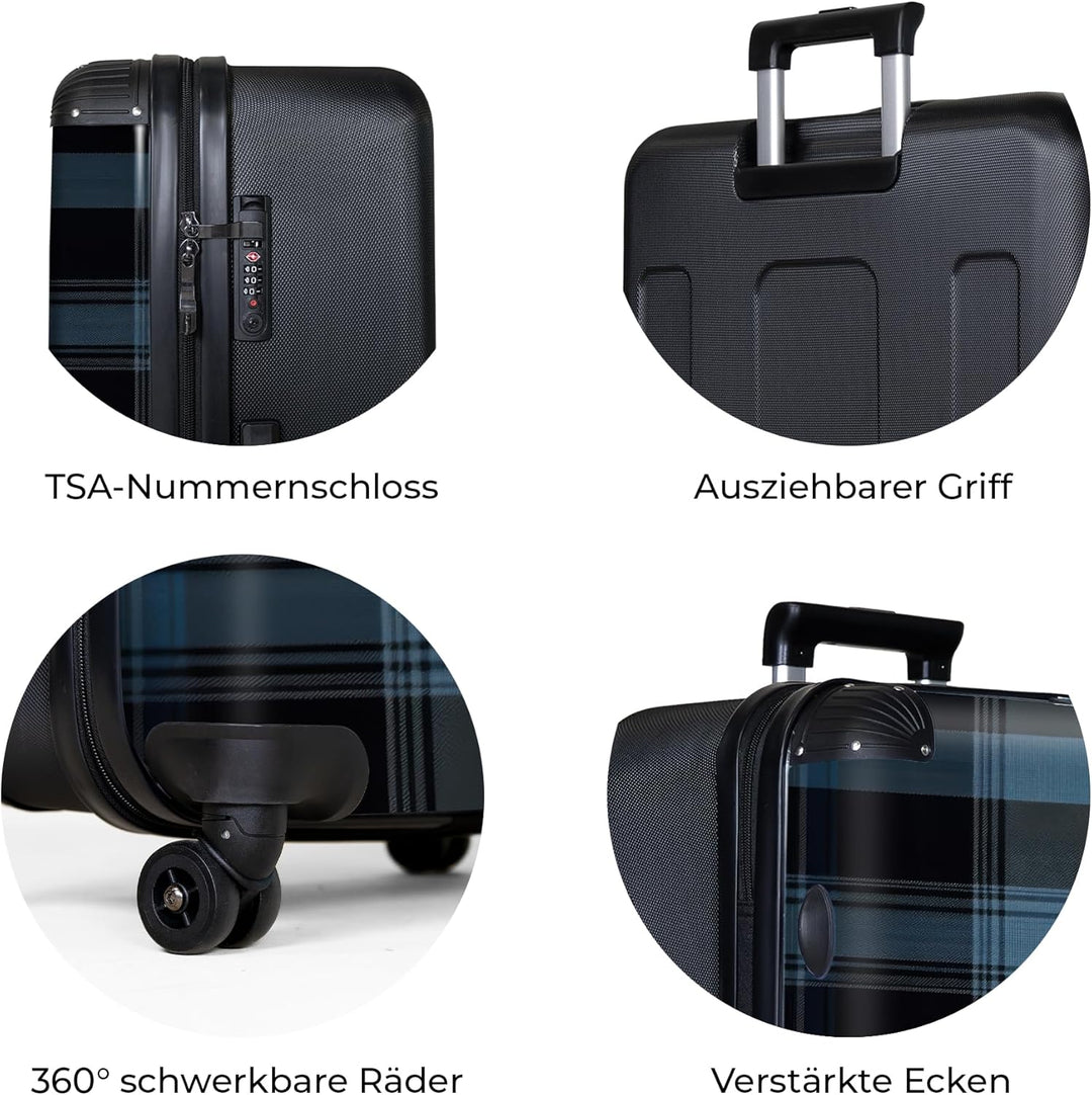 Koffer XL Gross 77x51.5x28 cm Reisekoffer mit Rollen Leicht Trolley grosser Hartschalenkoffer Rollko