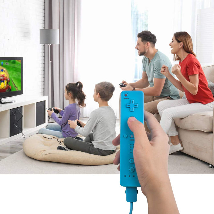 2 WII Controller Fernbedienung Remote Game Linker Controller mit Silikonhülle Armban, ohne Motion Pl