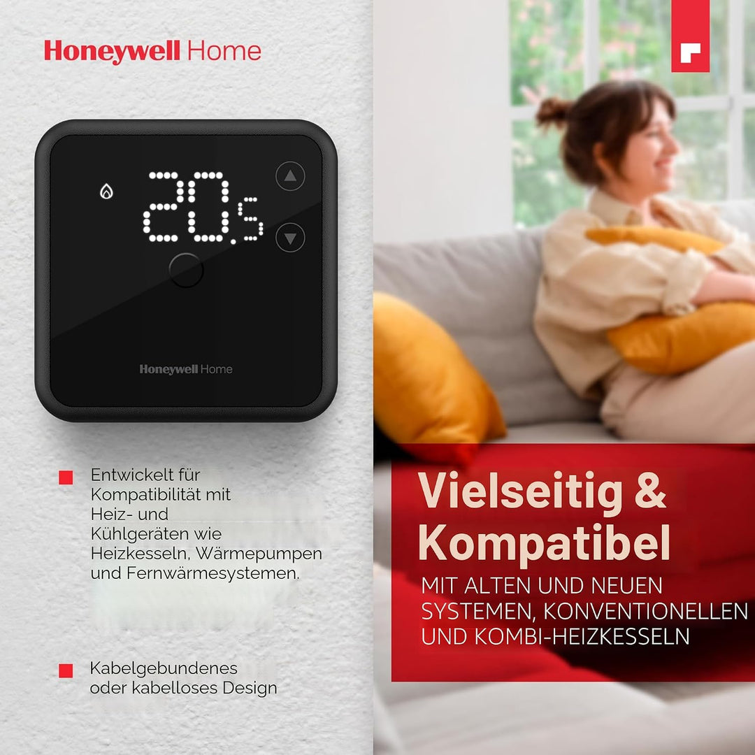 Honeywell Home DT3R Raumthermostat ohne Kabel EIN/Aus, weiss Drahtlos | Premium Kabellos Weiss, Drah