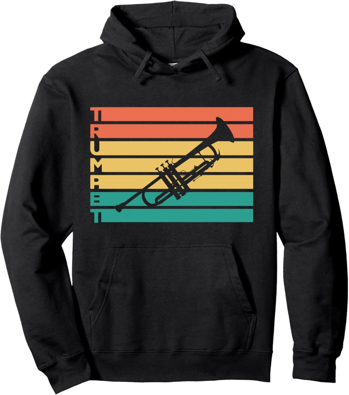 Retro Vintage Trompete Geschenk für Trompeten Spieler Pullover Hoodie